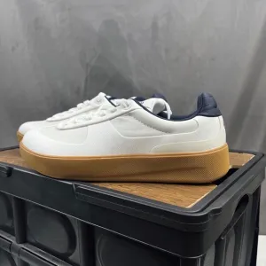 Lululemon Athletica White and Blue Slip-On Loafers