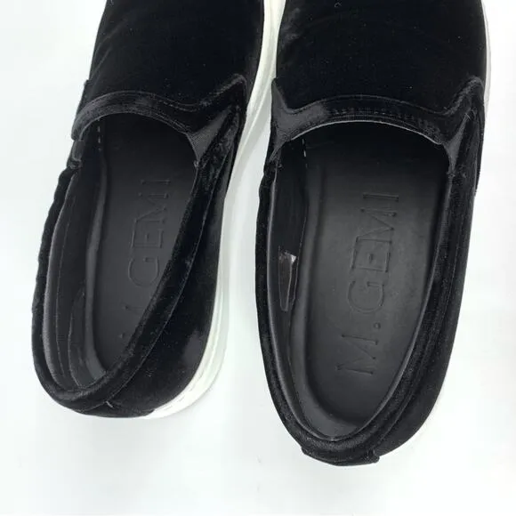 M. GEMI Cerchio Velvet Slip On Sneakers Black 38.5