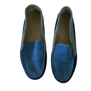 M. Gemi Felize Blue Gray Suede Loafers