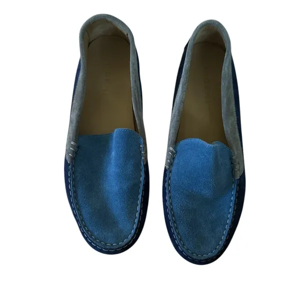 M. Gemi Felize Blue Gray Suede Loafers