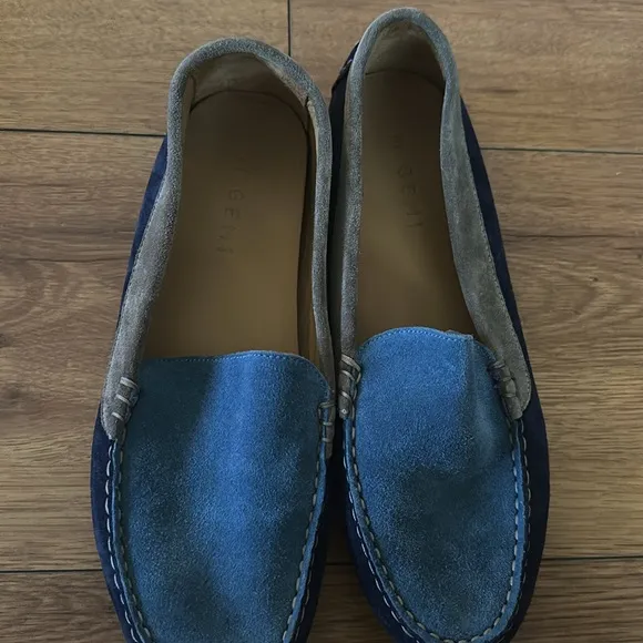 M. Gemi Felize Blue Gray Suede Loafers
