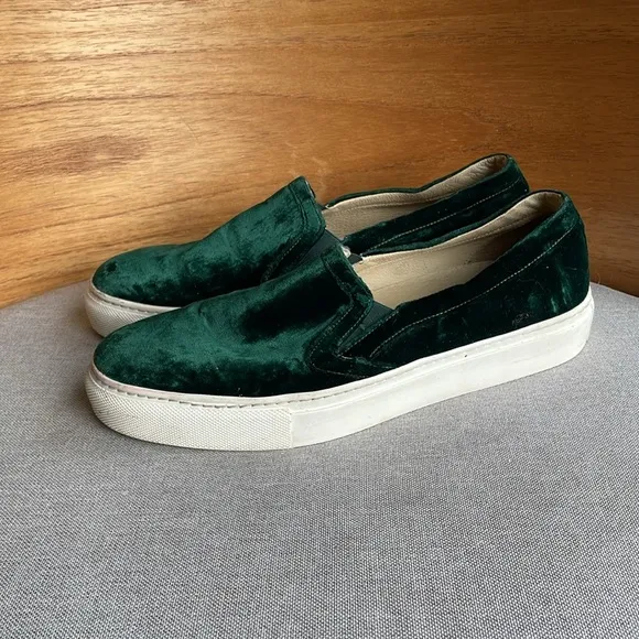 M. Gemi luxury velvet teal slip on sneakers/loafers