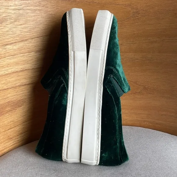 M. Gemi luxury velvet teal slip on sneakers/loafers
