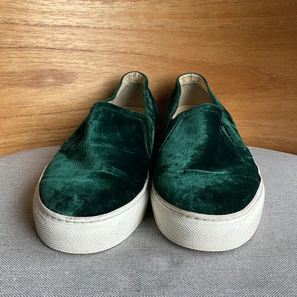 M. Gemi luxury velvet teal slip on sneakers/loafers