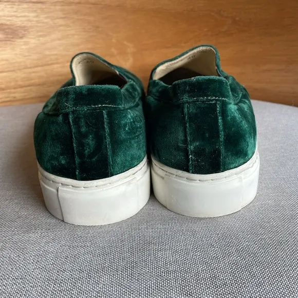 M. Gemi luxury velvet teal slip on sneakers/loafers