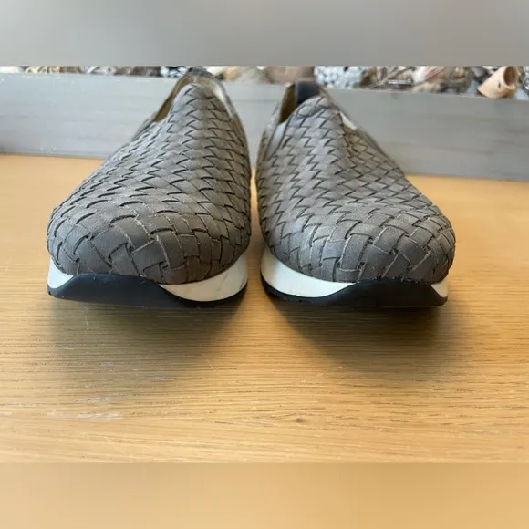 M. GEMI WOVEN CERCHIO GRAY NUBUCK SLIP ON SNEAKERS SIZE 40 ITALY