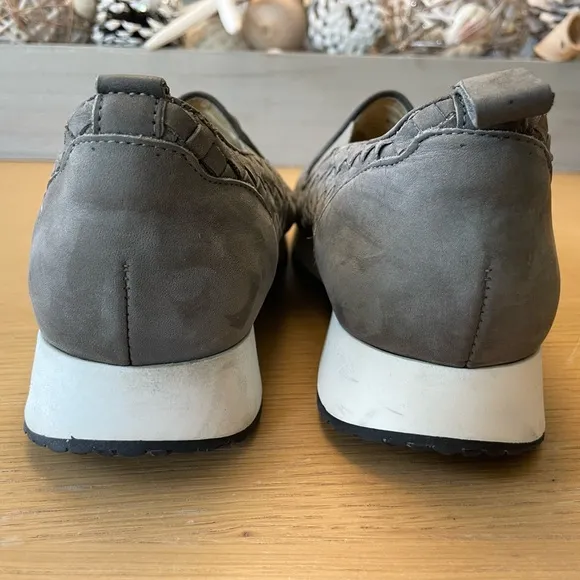 M. GEMI WOVEN CERCHIO GRAY NUBUCK SLIP ON SNEAKERS SIZE 40 ITALY