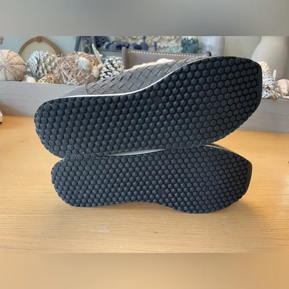 M. GEMI WOVEN CERCHIO GRAY NUBUCK SLIP ON SNEAKERS SIZE 40 ITALY