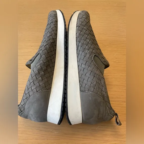 M. GEMI WOVEN CERCHIO GRAY NUBUCK SLIP ON SNEAKERS SIZE 40 ITALY