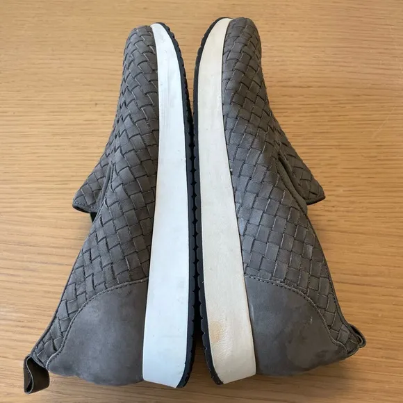 M. GEMI WOVEN CERCHIO GRAY NUBUCK SLIP ON SNEAKERS SIZE 40 ITALY