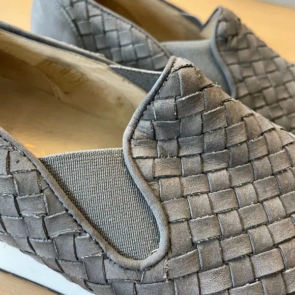 M. GEMI WOVEN CERCHIO GRAY NUBUCK SLIP ON SNEAKERS SIZE 40 ITALY