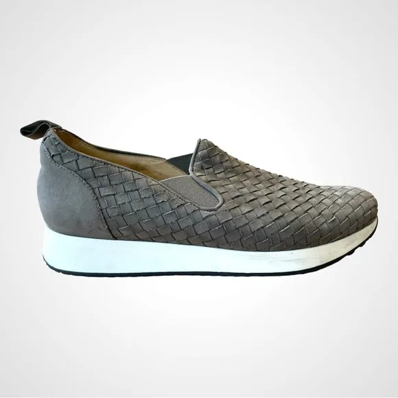 M. GEMI WOVEN CERCHIO GRAY NUBUCK SLIP ON SNEAKERS SIZE 40 ITALY