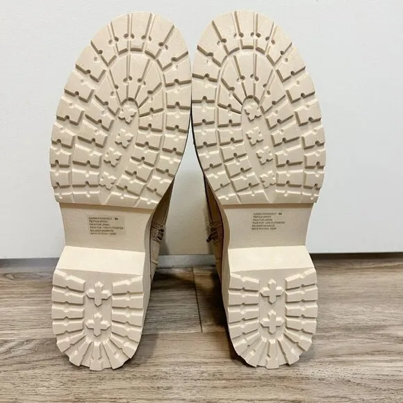 Madden Girl Carraf Hiker Boot Faux Fur Sand Beige Size 9 BRAND NEW