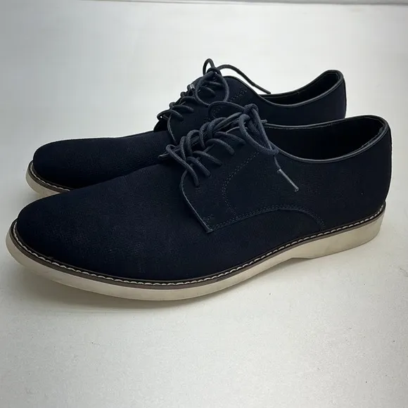 Madden M-David Blue Canvas Casual Lace Up Oxford Loafers Men’s size 10.5