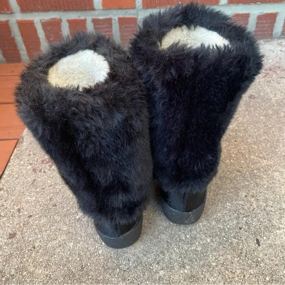 Made in Italy Cristina Fur Leather Upper Winter Boots Sherpa lined