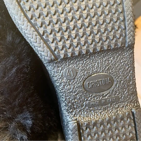 Made in Italy Cristina Fur Leather Upper Winter Boots Sherpa lined