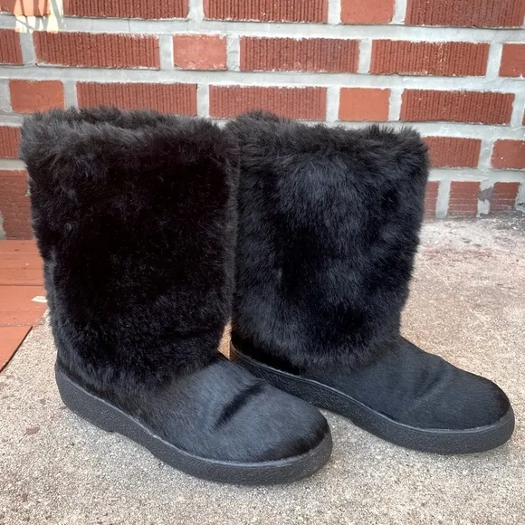 Made in Italy Cristina Fur Leather Upper Winter Boots Sherpa lined