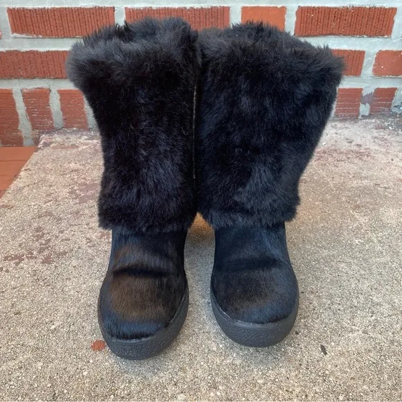 Made in Italy Cristina Fur Leather Upper Winter Boots Sherpa lined