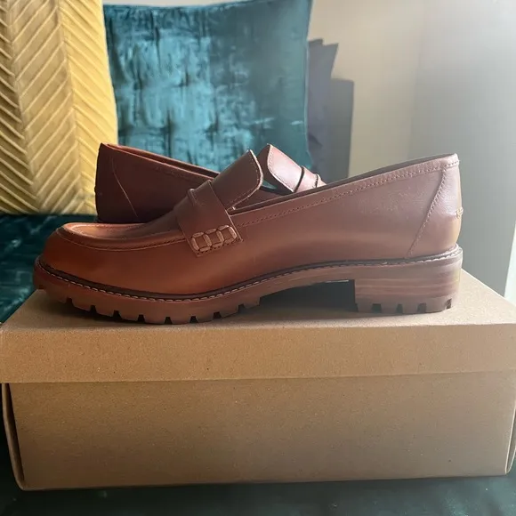 Madewell Brown Leather Loafers with Chunky Sole