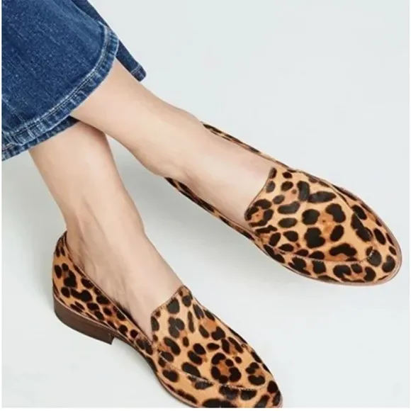 Madewell Frances Loafers Leopard Print Calf Hair Animal Print  Size 7