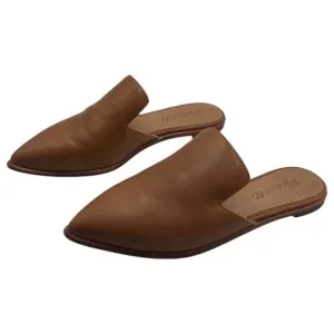 Madewell Gemma Mule Leather Pointed Toe Slip On Flats English Saddle Brown 6.5