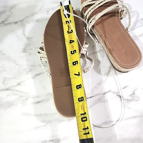 Madewell Kathryn Espadrilles Slide Sandal Flats Leather Sz 7.5 NWoB