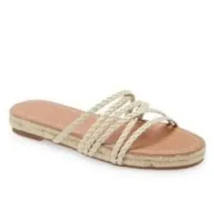 Madewell Kathryn Espadrilles Slide Sandal Flats Leather Sz 7.5 NWoB