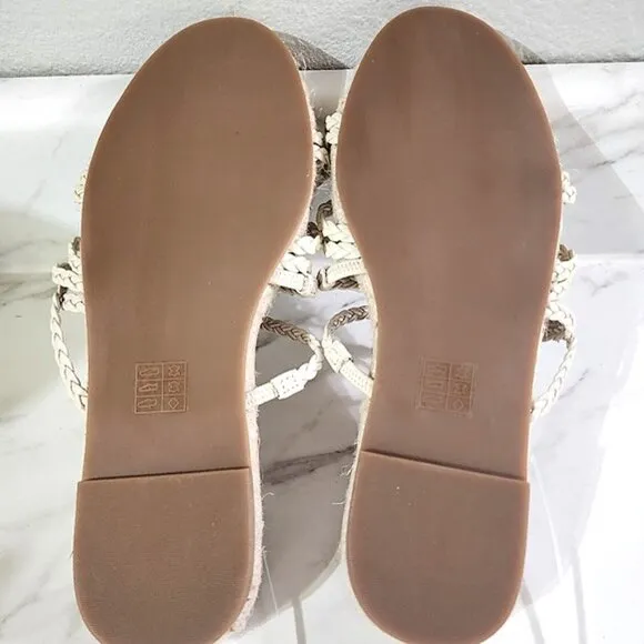 Madewell Kathryn Espadrilles Slide Sandal Flats Leather Sz 7.5 NWoB