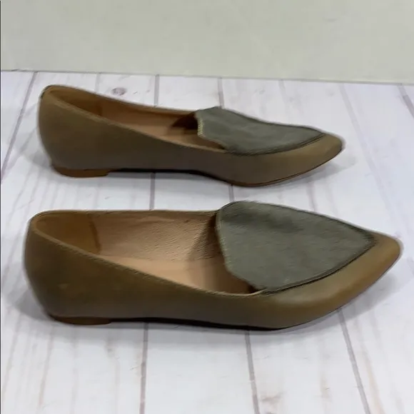 Madewell leather and calf hair pointed flats
