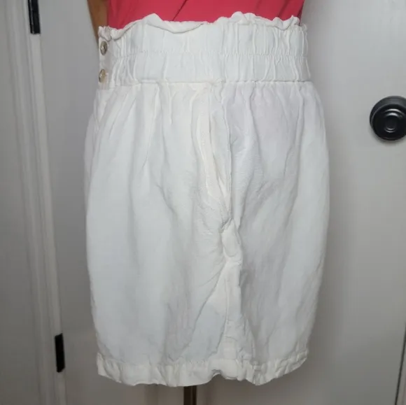 Madewell Linen-Blend Pull-On Paperbag Shorts Chic Effortless Comfort Size Small