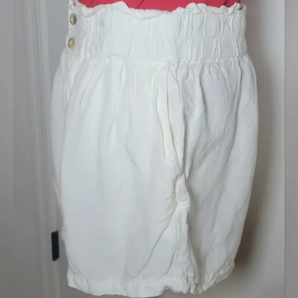 Madewell Linen-Blend Pull-On Paperbag Shorts Chic Effortless Comfort Size Small