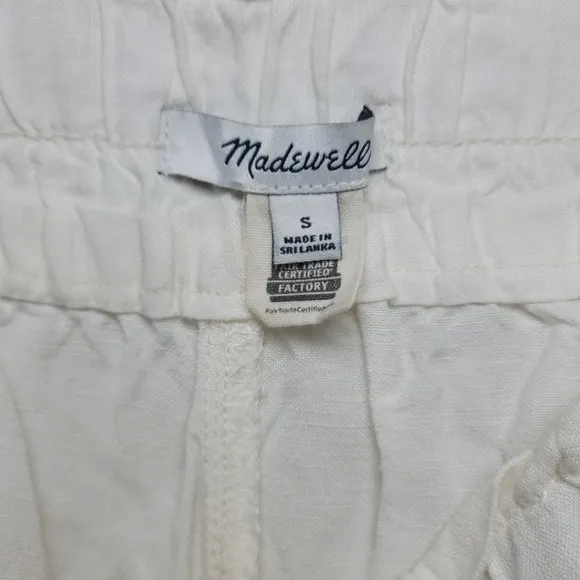 Madewell Linen-Blend Pull-On Paperbag Shorts Chic Effortless Comfort Size Small