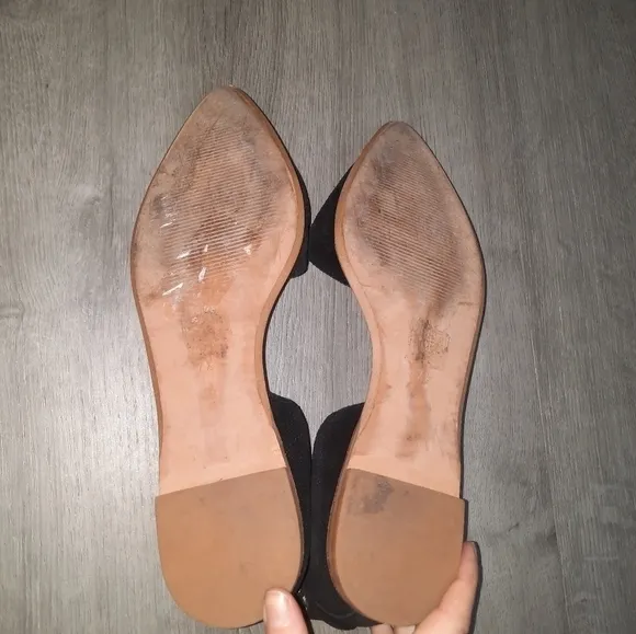 Madewell The Arielle d'Orsay Black Suede Lace Up Flats