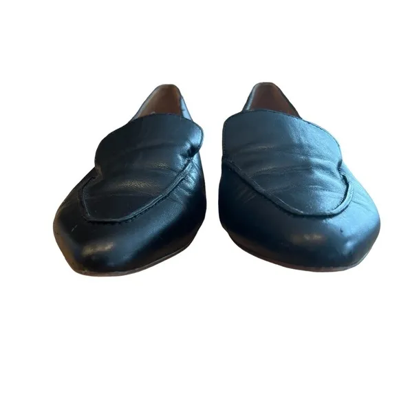 MADEWELL The Frances Skimmer in Black Leather Size 7​​​​​