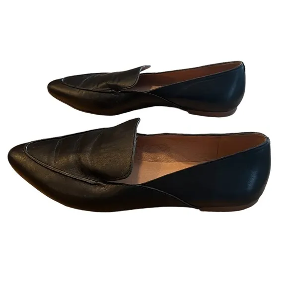 MADEWELL The Frances Skimmer in Black Leather Size 7​​​​​