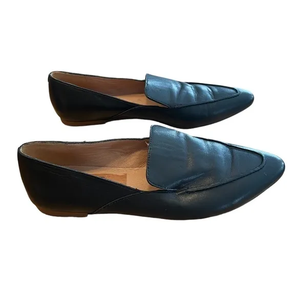 MADEWELL The Frances Skimmer in Black Leather Size 7​​​​​