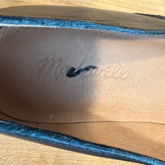 MADEWELL The Frances Skimmer in Black Leather Size 7​​​​​