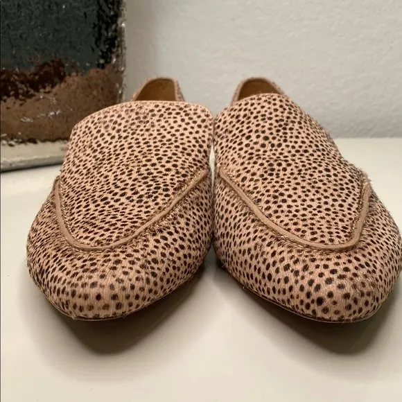 Madewell The Frances Skimmer in Calf Hair Muted Shell Multi Size 9