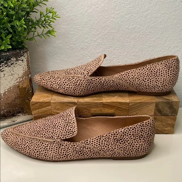 Madewell The Frances Skimmer in Calf Hair Muted Shell Multi Size 9
