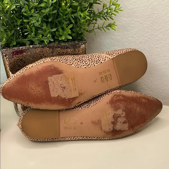 Madewell The Frances Skimmer in Calf Hair Muted Shell Multi Size 9