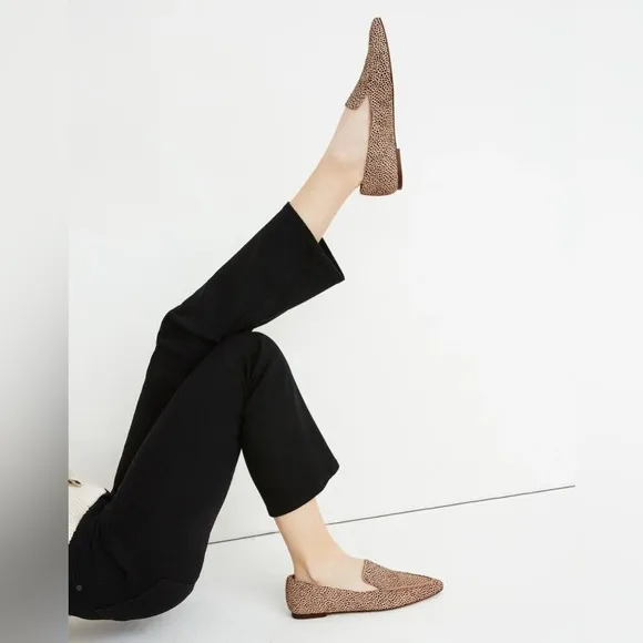 Madewell The Frances Skimmer in Calf Hair Muted Shell Multi Size 9