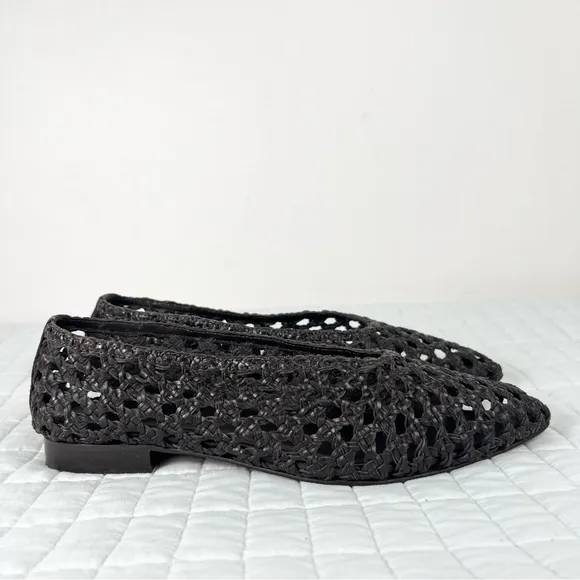 Madewell The Ruth Ballet Flat in Woven Leather in Dark Carob Brown Size 10.5