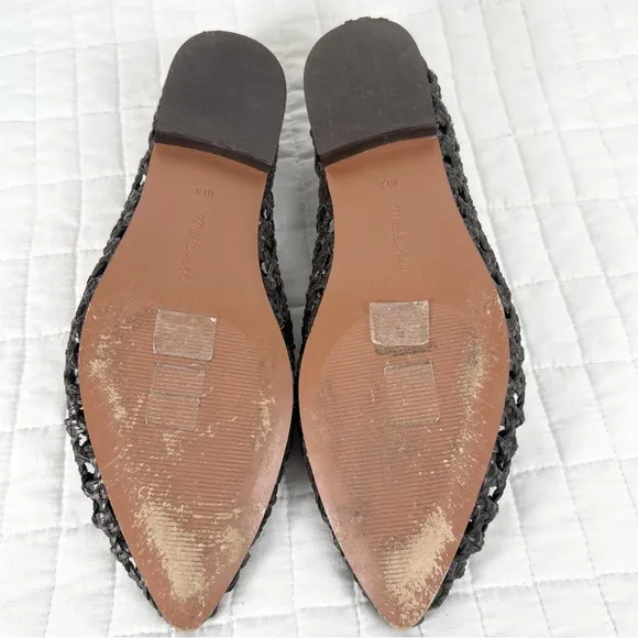 Madewell The Ruth Ballet Flat in Woven Leather in Dark Carob Brown Size 10.5
