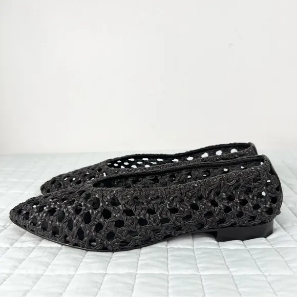 Madewell The Ruth Ballet Flat in Woven Leather in Dark Carob Brown Size 10.5