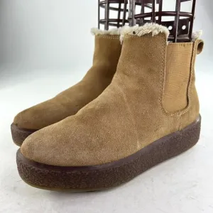 Madewell The Toasty Chelsea Boots Womens US 7 Suede Faux Fur Lined Pull On Booti
