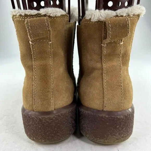 Madewell The Toasty Chelsea Boots Womens US 7 Suede Faux Fur Lined Pull On Booti