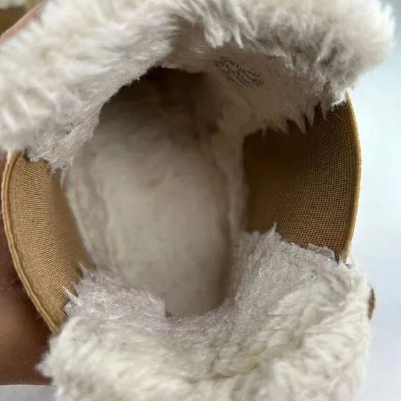 Madewell The Toasty Chelsea Boots Womens US 7 Suede Faux Fur Lined Pull On Booti