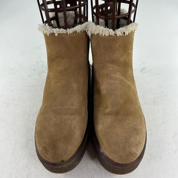 Madewell The Toasty Chelsea Boots Womens US 7 Suede Faux Fur Lined Pull On Booti