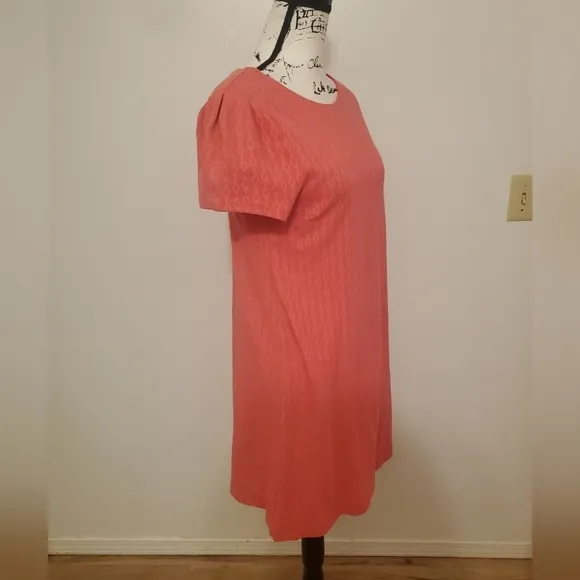 Maeve | Coral Pink Salmon Diamond Textured A-Line Slip Dress - Size Medium