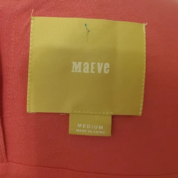 Maeve | Coral Pink Salmon Diamond Textured A-Line Slip Dress - Size Medium